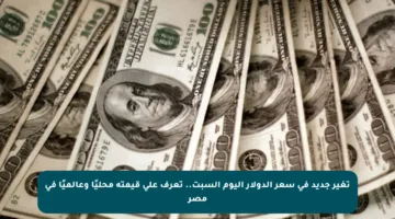 تغير جديد في سعر الدولار اليوم السبت.. تعرف على قيمته محليًا وعالميًا في مصر